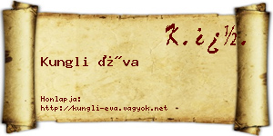 Kungli Éva névjegykártya