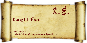 Kungli Éva névjegykártya