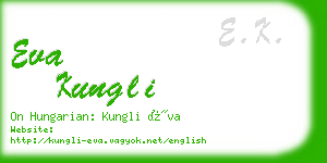 eva kungli business card